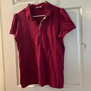 Burberry Women's Burgundy Polo Top
